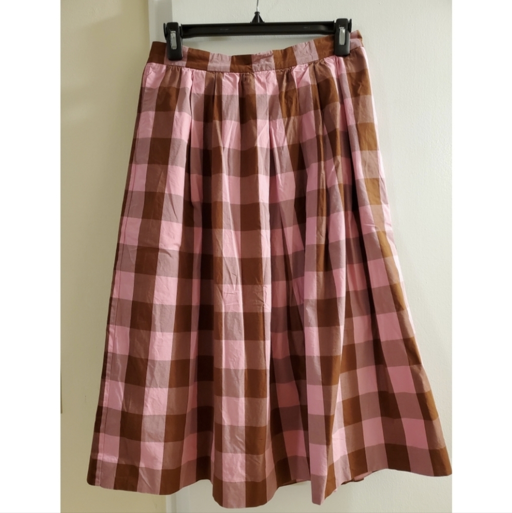 NWOT J. Crew Gingham Skirt - Picture 2 of 5